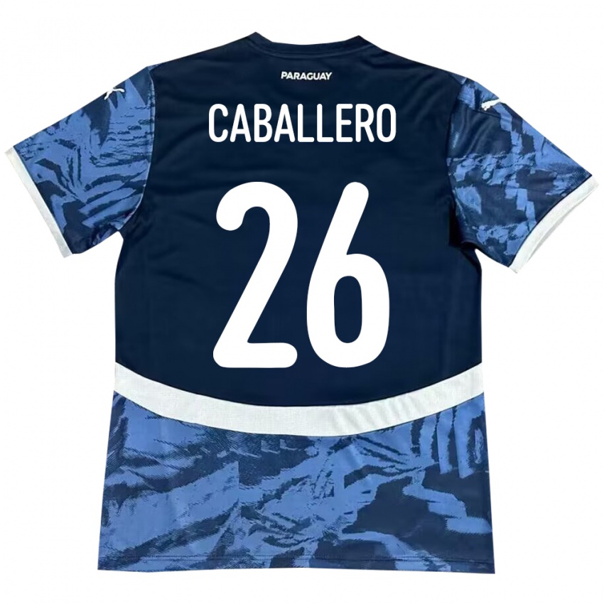 Niño Camiseta Paraguay Hernesto Caballero #26 Azul 2ª Equipación 24-26 La Camisa Argentina