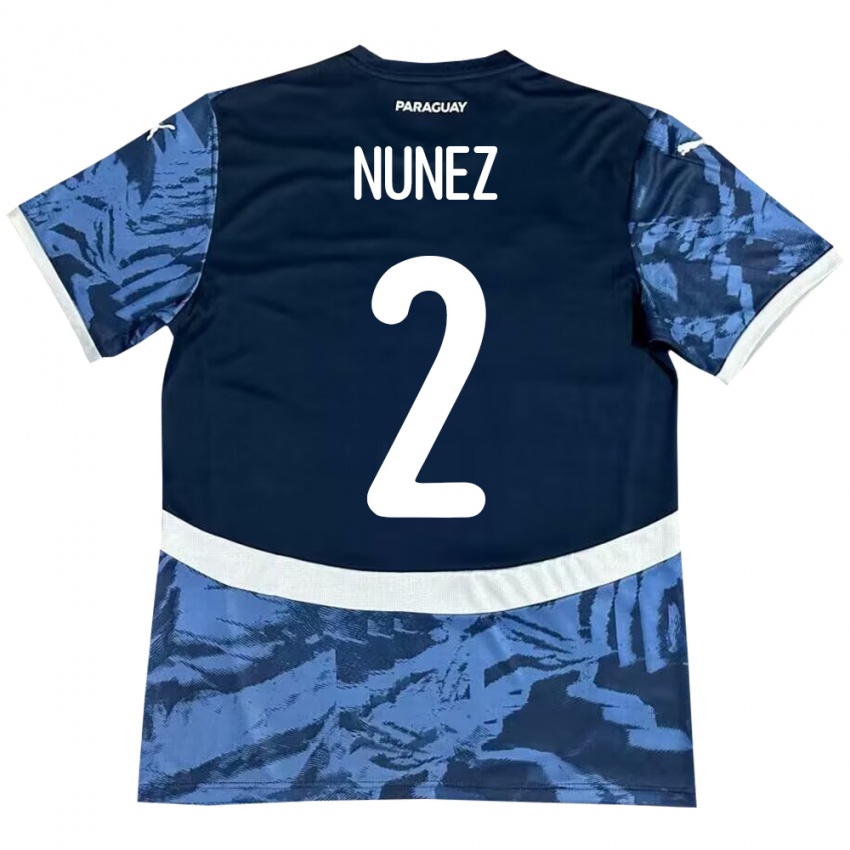 Niño Camiseta Paraguay Alan Núñez #2 Azul 2ª Equipación 24-26 La Camisa Argentina