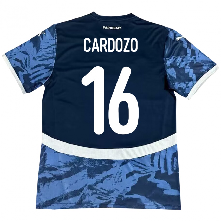 Niño Camiseta Paraguay Juan Cardozo #16 Azul 2ª Equipación 24-26 La Camisa Argentina