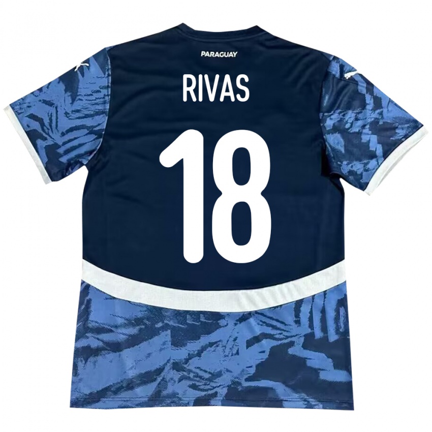 Niño Camiseta Paraguay Daniel Rivas #18 Azul 2ª Equipación 24-26 La Camisa Argentina