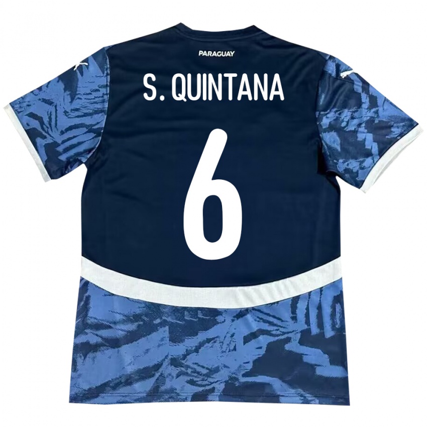 Niño Camiseta Paraguay Sebastián Quintana #6 Azul 2ª Equipación 24-26 La Camisa Argentina