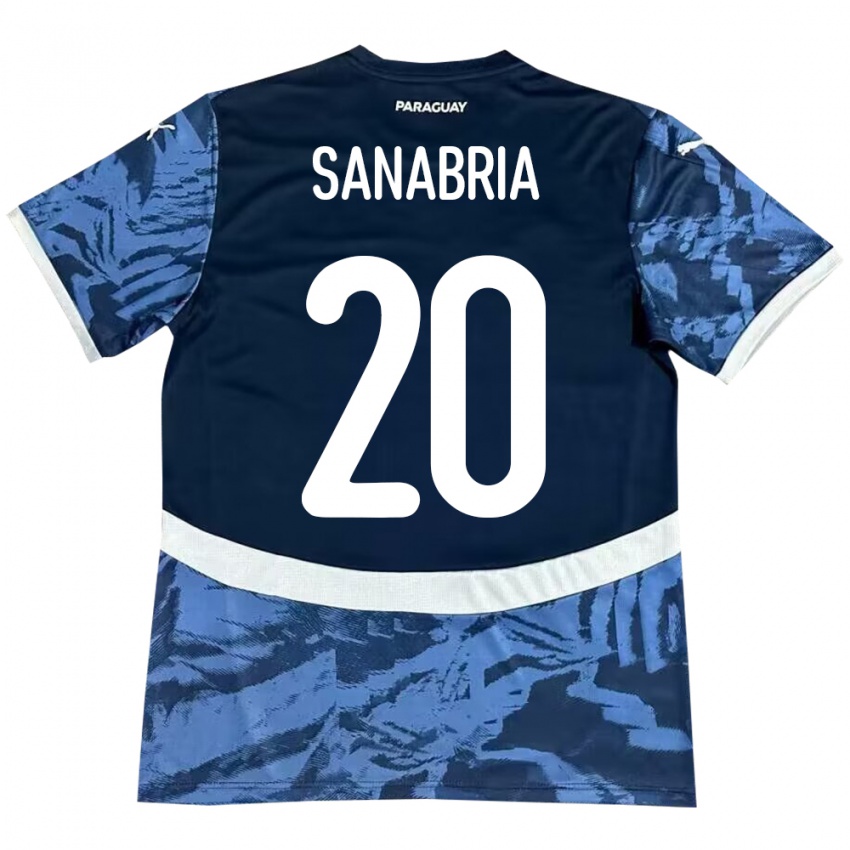 Niño Camiseta Paraguay Tobías Sanabria #20 Azul 2ª Equipación 24-26 La Camisa Argentina