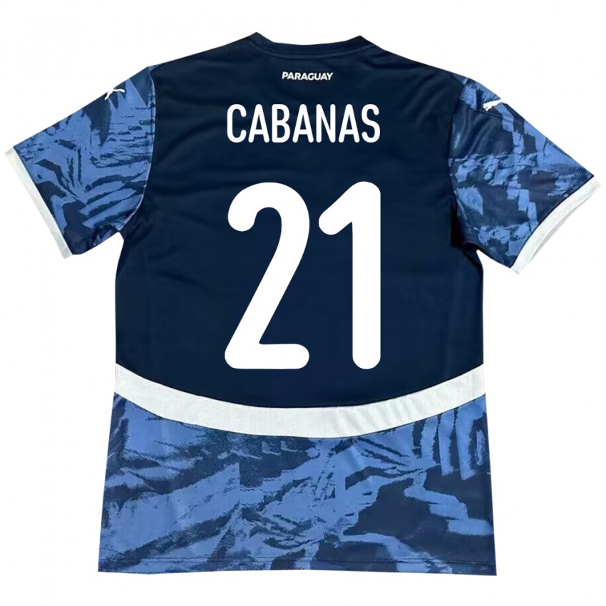 Niño Camiseta Paraguay Víctor Cabañas #21 Azul 2ª Equipación 24-26 La Camisa Argentina