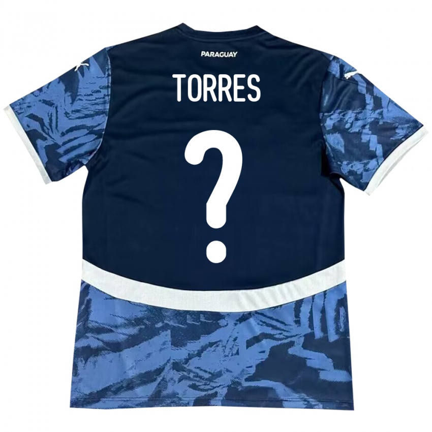 Niño Camiseta Paraguay Diego Torres #0 Azul 2ª Equipación 24-26 La Camisa Argentina