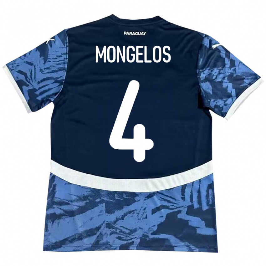 Niño Camiseta Paraguay Rolando Mongelós #4 Azul 2ª Equipación 24-26 La Camisa Argentina