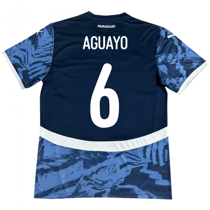 Niño Camiseta Paraguay Ángel Aguayo #6 Azul 2ª Equipación 24-26 La Camisa Argentina