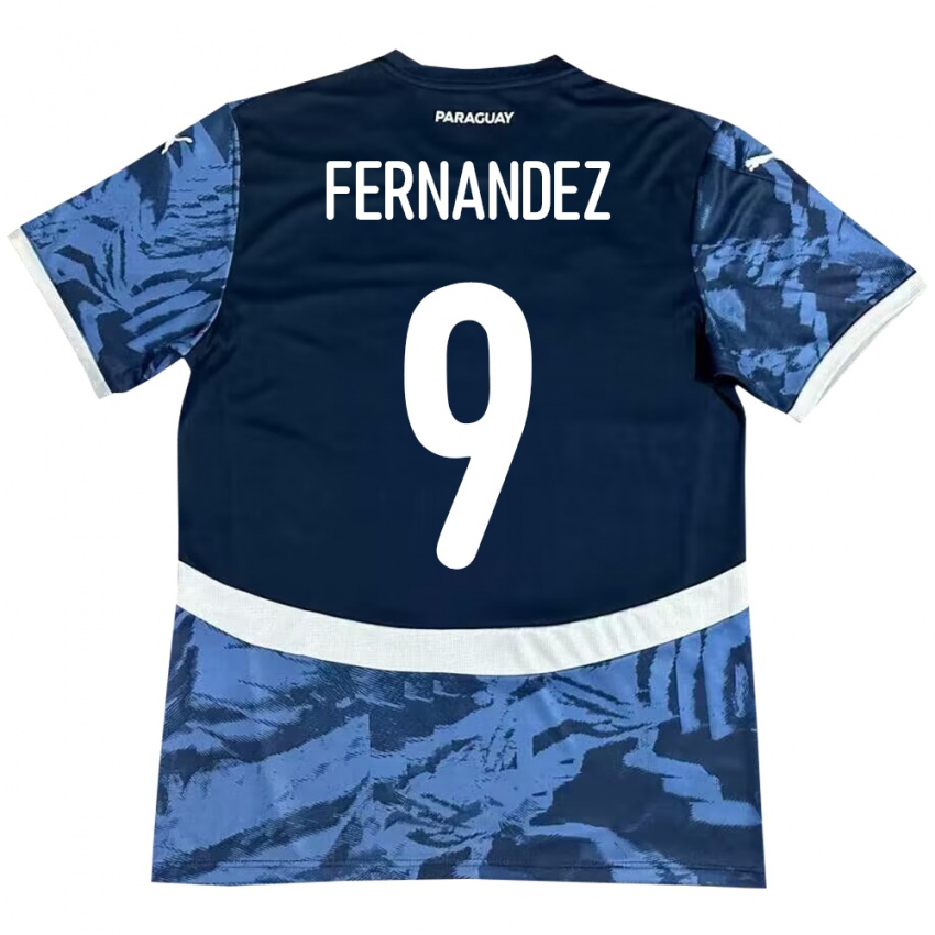 Niño Camiseta Paraguay David Fernández #9 Azul 2ª Equipación 24-26 La Camisa Argentina