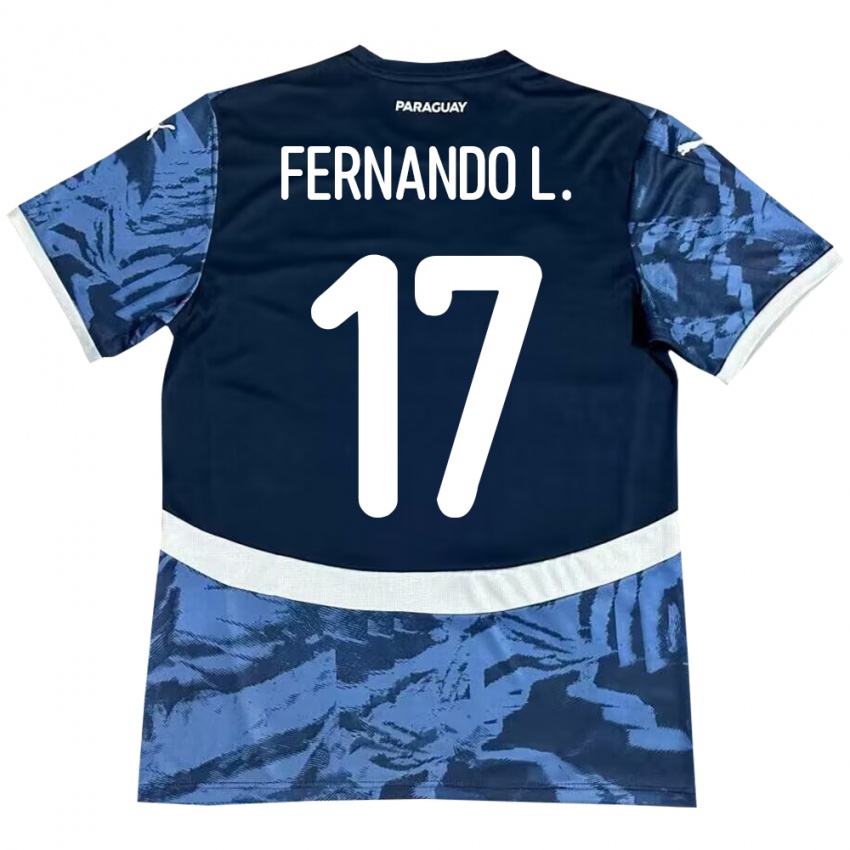 Niño Camiseta Paraguay Fernando Leguizamón #17 Azul 2ª Equipación 24-26 La Camisa Argentina