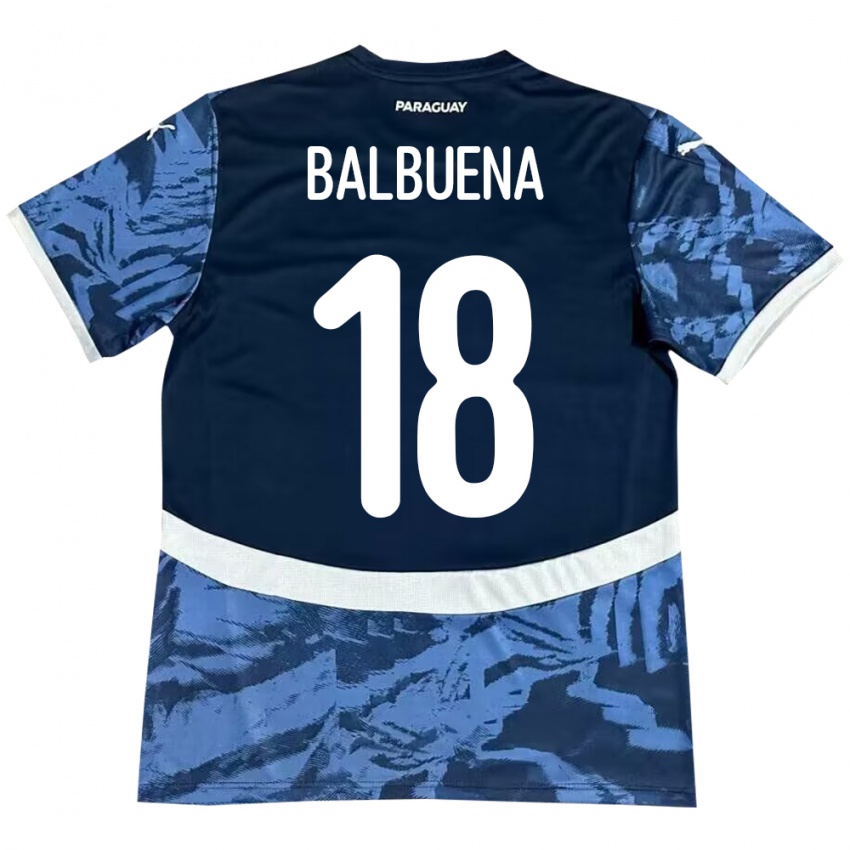 Niño Camiseta Paraguay Axel Balbuena #18 Azul 2ª Equipación 24-26 La Camisa Argentina