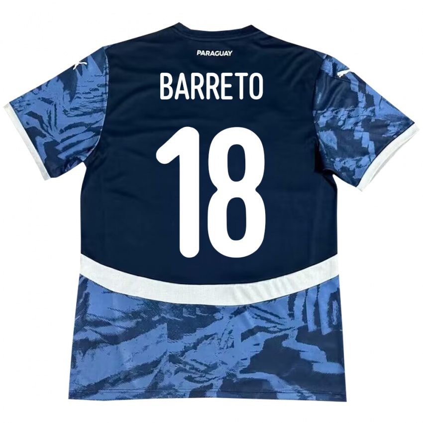 Niño Camiseta Paraguay Liz Barreto #18 Azul 2ª Equipación 24-26 La Camisa Argentina