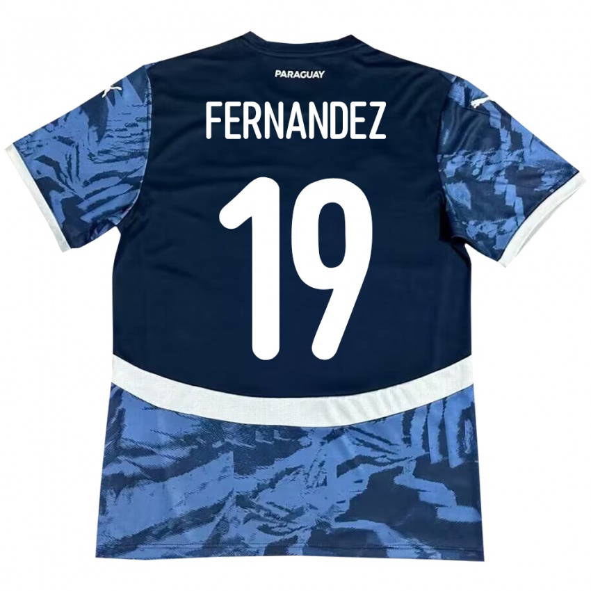 Niño Camiseta Paraguay Rebeca Fernández #19 Azul 2ª Equipación 24-26 La Camisa Argentina