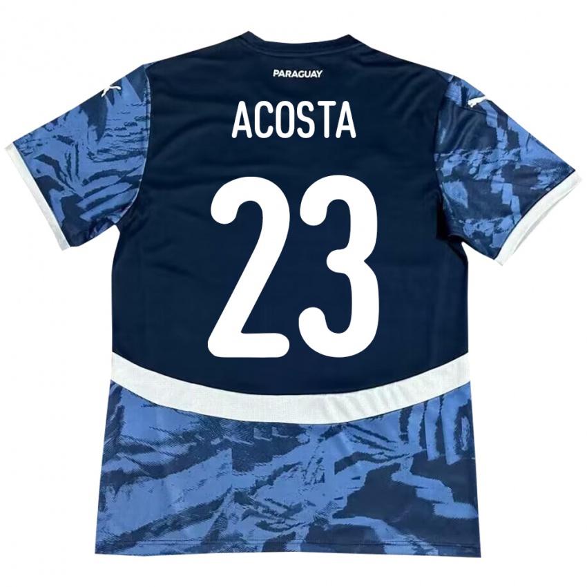 Niño Camiseta Paraguay Fátima Acosta #23 Azul 2ª Equipación 24-26 La Camisa Argentina