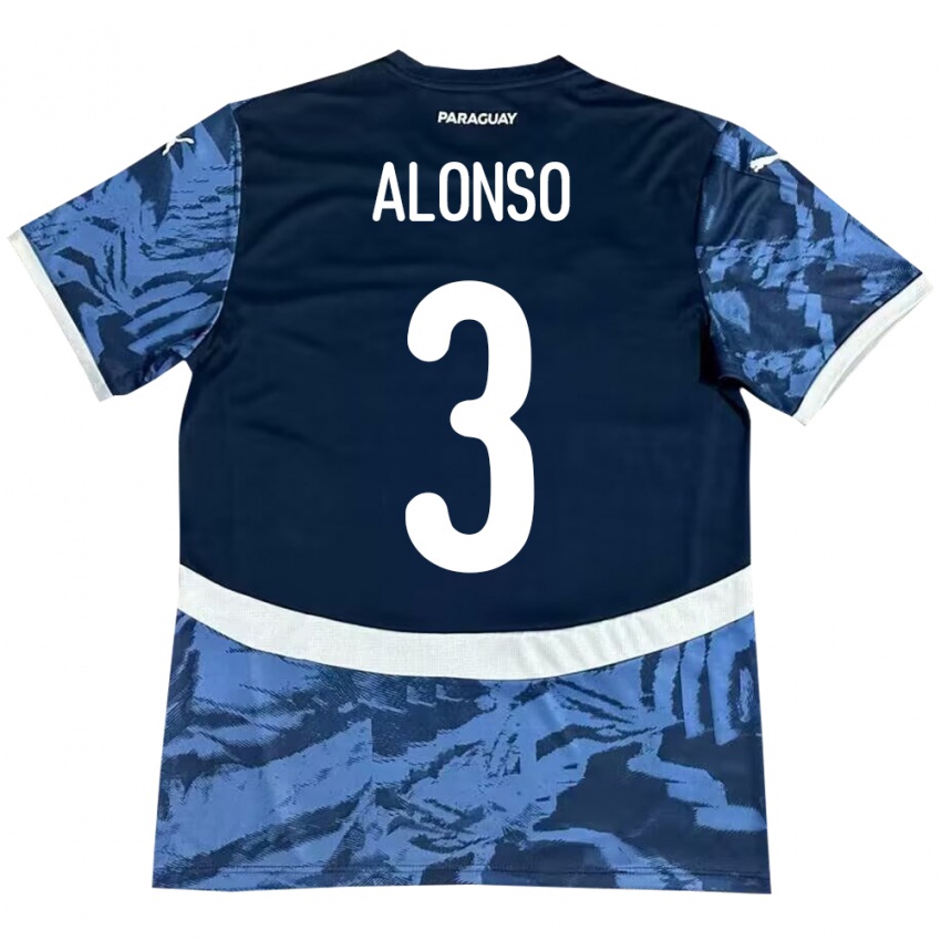 Niño Camiseta Paraguay Lorena Alonso #3 Azul 2ª Equipación 24-26 La Camisa Argentina