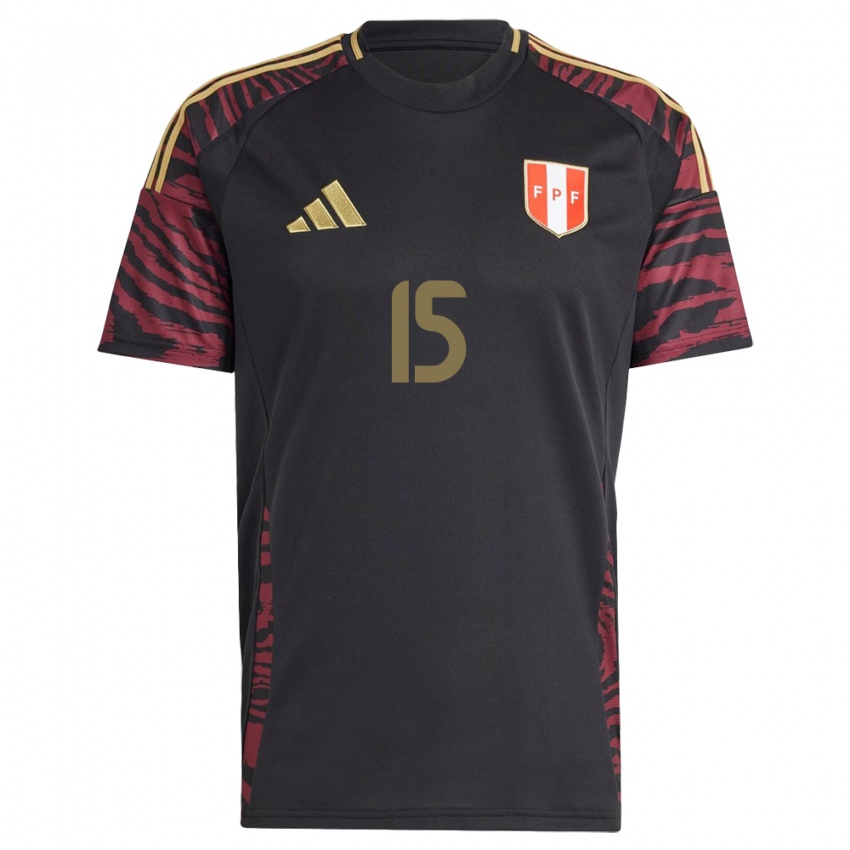 Niño Camiseta Perú Miguel Araujo #15 Negro 2ª Equipación 24-26 La Camisa Argentina