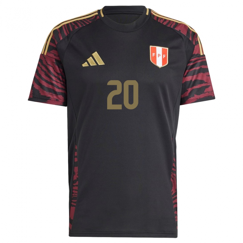 Niño Camiseta Perú Edison Flores #20 Negro 2ª Equipación 24-26 La Camisa Argentina