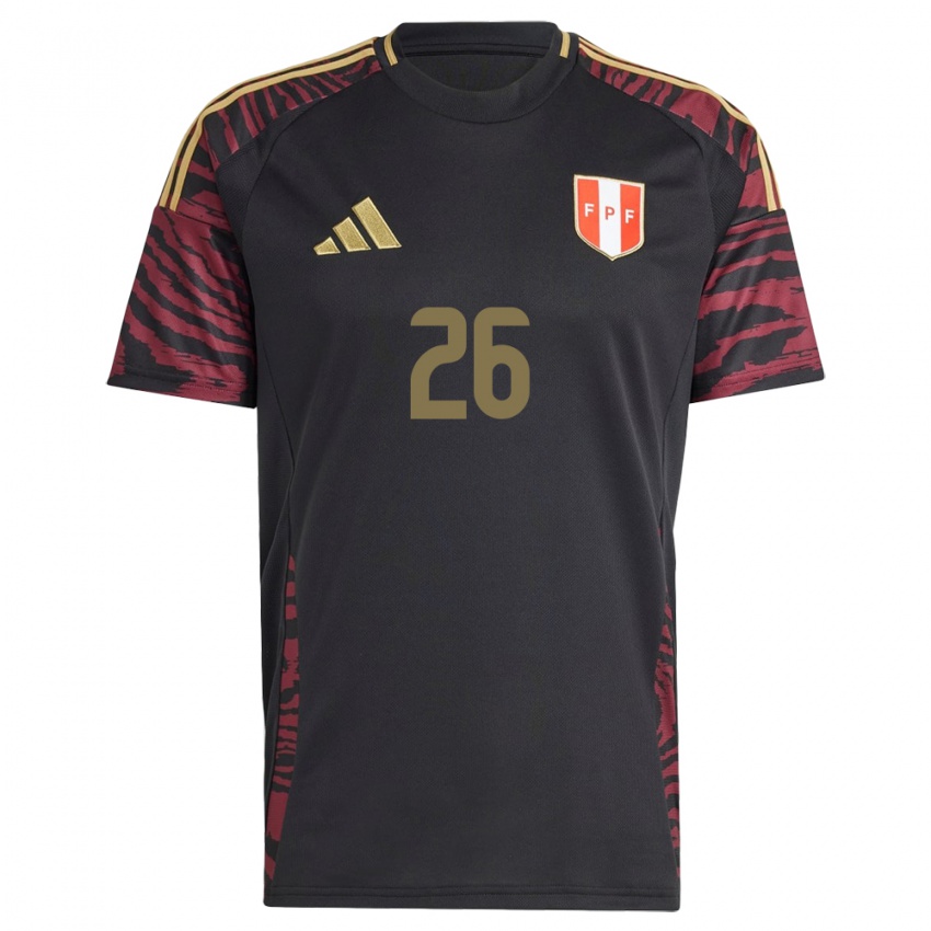 Niño Camiseta Perú Franco Zanelatto #26 Negro 2ª Equipación 24-26 La Camisa Argentina