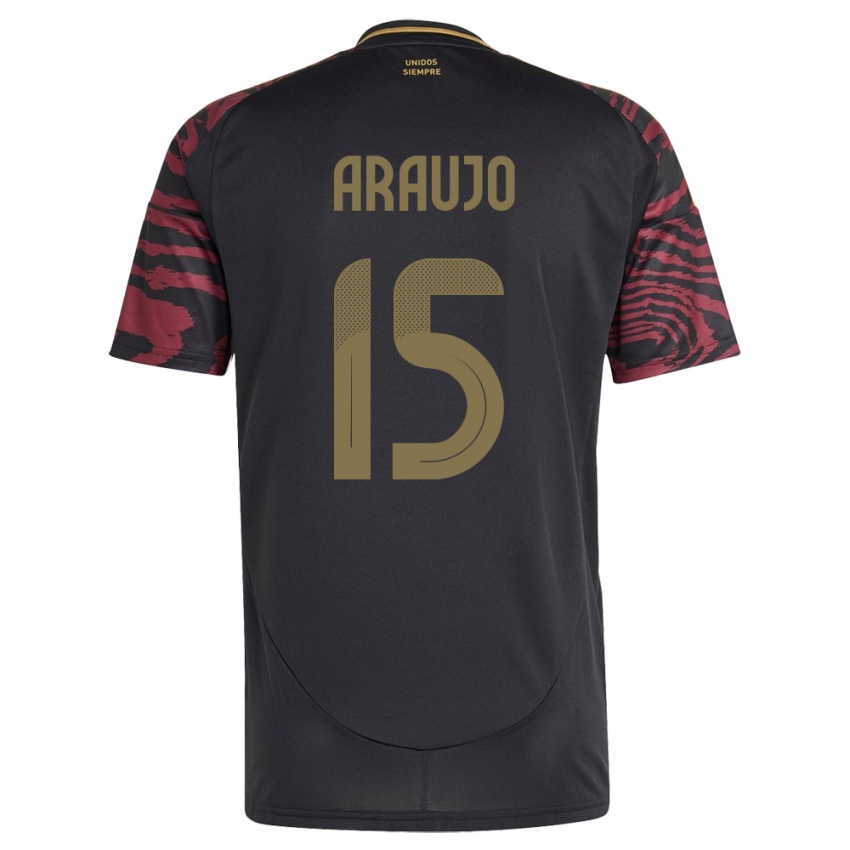 Niño Camiseta Perú Miguel Araujo #15 Negro 2ª Equipación 24-26 La Camisa Argentina