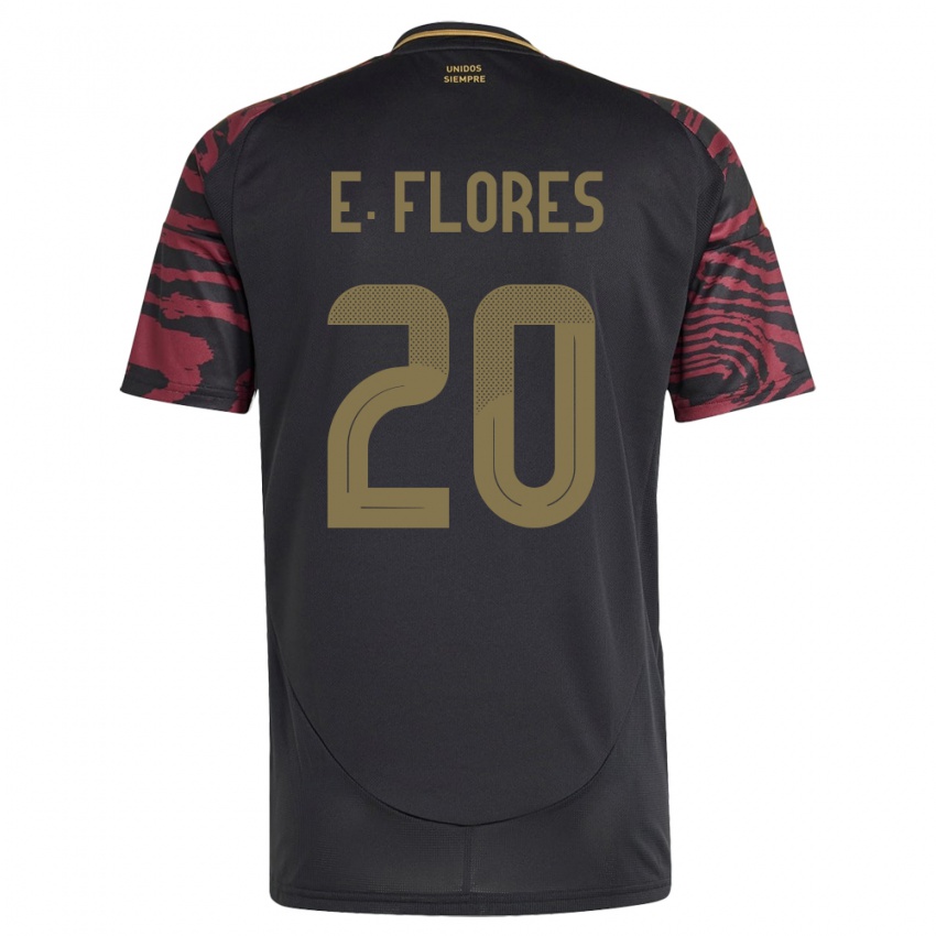 Niño Camiseta Perú Edison Flores #20 Negro 2ª Equipación 24-26 La Camisa Argentina