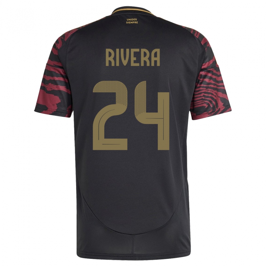 Niño Camiseta Perú José Rivera #24 Negro 2ª Equipación 24-26 La Camisa Argentina