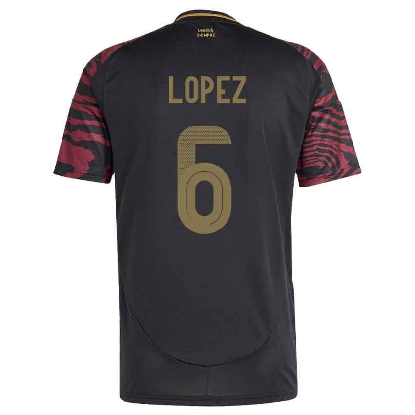 Niño Camiseta Perú Marcos López #6 Negro 2ª Equipación 24-26 La Camisa Argentina
