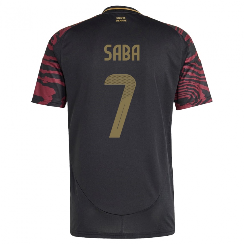 Niño Camiseta Perú Emilio Saba #7 Negro 2ª Equipación 24-26 La Camisa Argentina