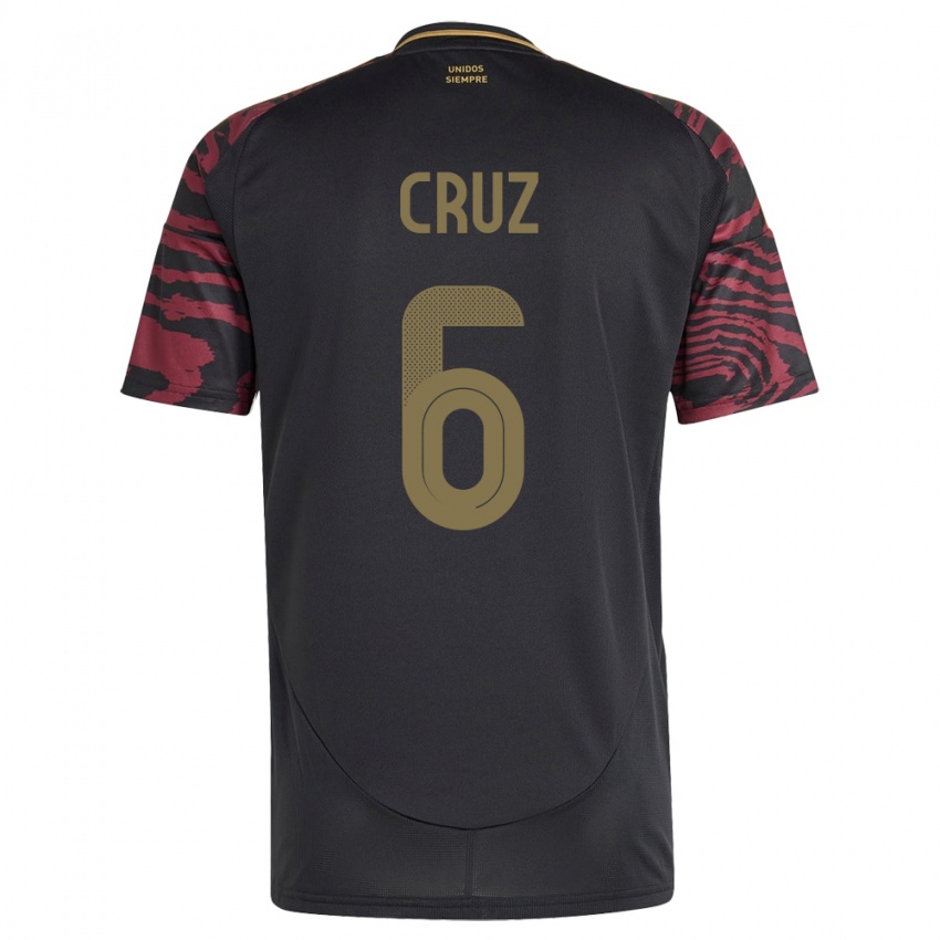 Niño Camiseta Perú Esteban Cruz #6 Negro 2ª Equipación 24-26 La Camisa Argentina