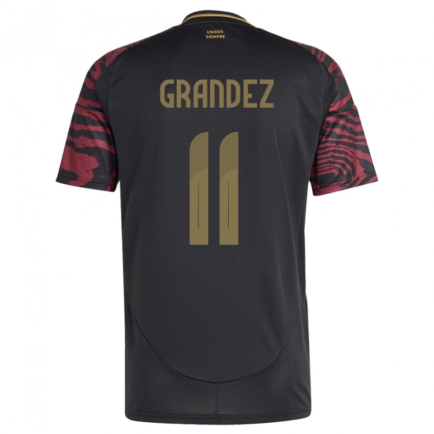 Niño Camiseta Perú Guillermo Grández #11 Negro 2ª Equipación 24-26 La Camisa Argentina