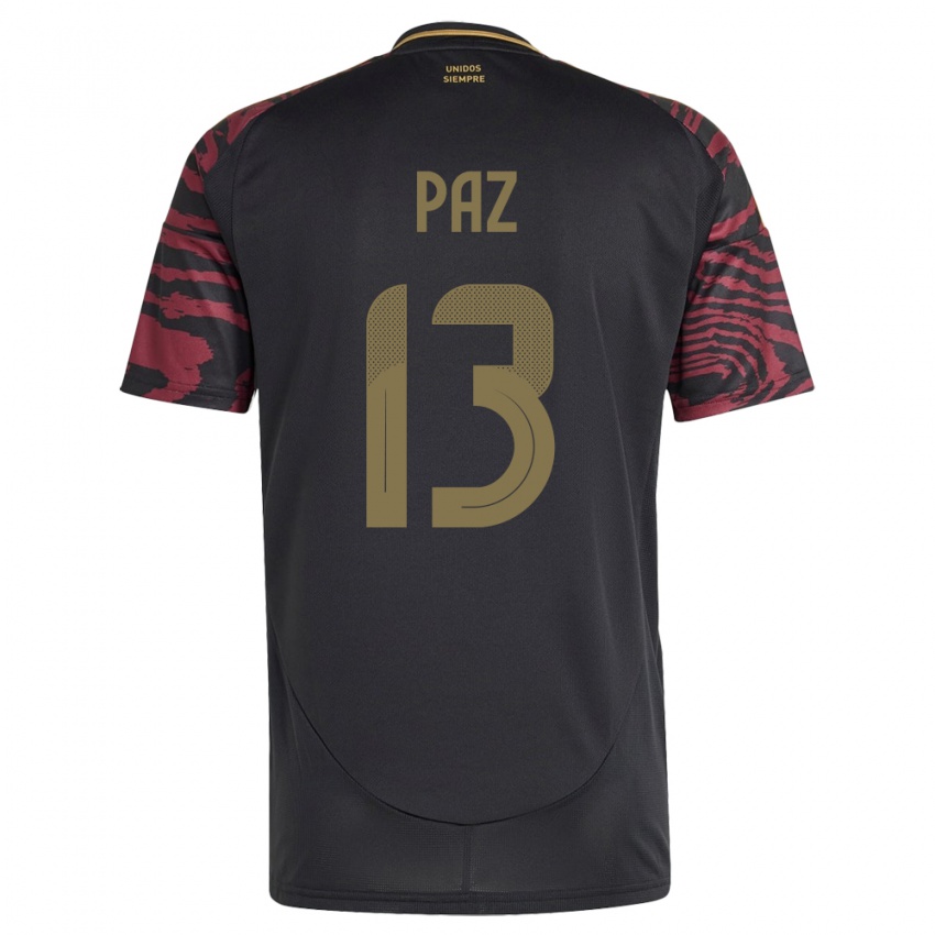 Niño Camiseta Perú Braidy Paz #13 Negro 2ª Equipación 24-26 La Camisa Argentina