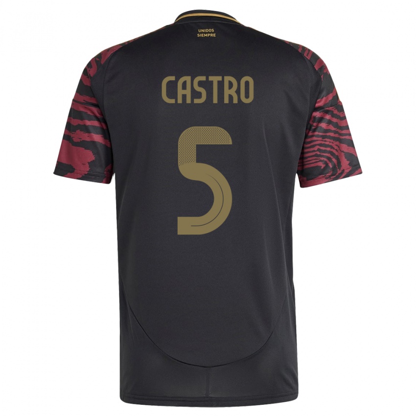 Niño Camiseta Perú Rosa Castro #5 Negro 2ª Equipación 24-26 La Camisa Argentina