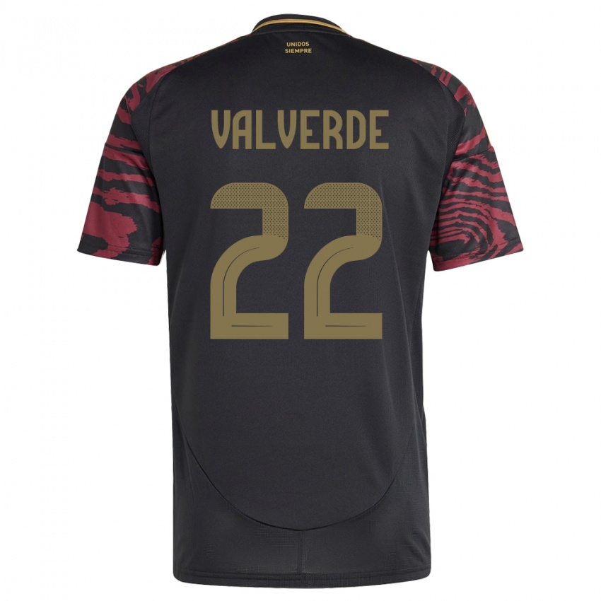 Niño Camiseta Perú Malena Valverde #22 Negro 2ª Equipación 24-26 La Camisa Argentina