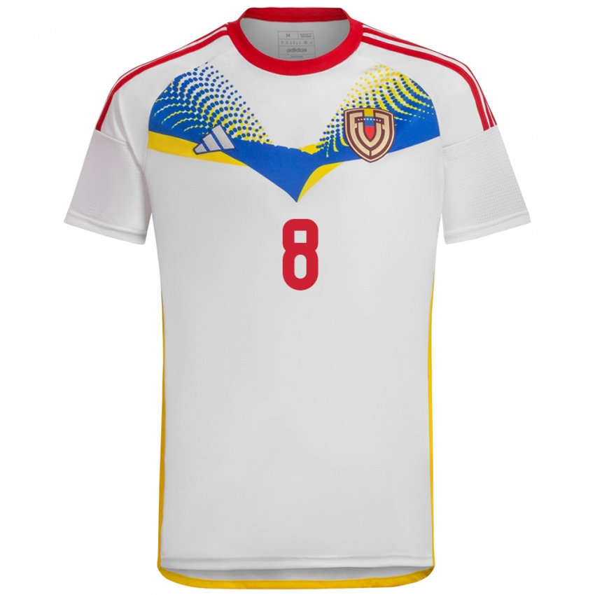 Niño Camiseta Venezuela Bárbara Martínez #8 Blanco 2ª Equipación 24-26 La Camisa Argentina