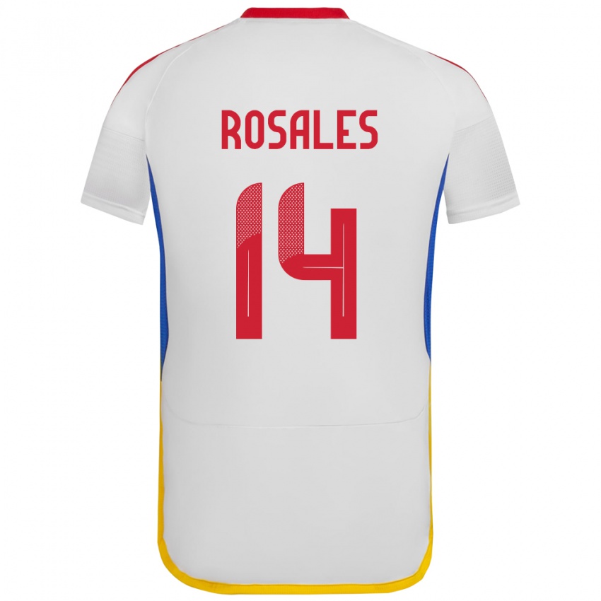 Niño Camiseta Venezuela Roberto Rosales #14 Blanco 2ª Equipación 24-26 La Camisa Argentina