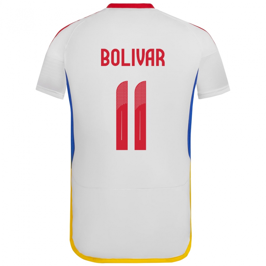 Niño Camiseta Venezuela Jovanny Bolívar #11 Blanco 2ª Equipación 24-26 La Camisa Argentina