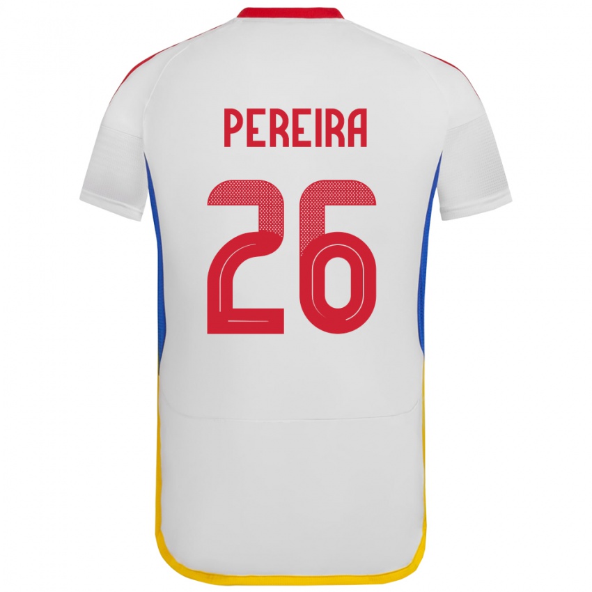 Niño Camiseta Venezuela Daniel Pereira #26 Blanco 2ª Equipación 24-26 La Camisa Argentina