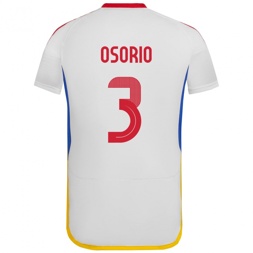 Niño Camiseta Venezuela Yordan Osorio #3 Blanco 2ª Equipación 24-26 La Camisa Argentina