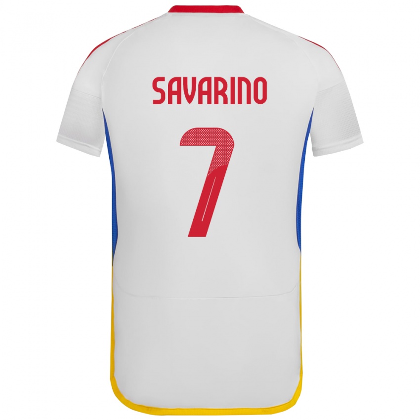 Niño Camiseta Venezuela Jefferson Savarino #7 Blanco 2ª Equipación 24-26 La Camisa Argentina