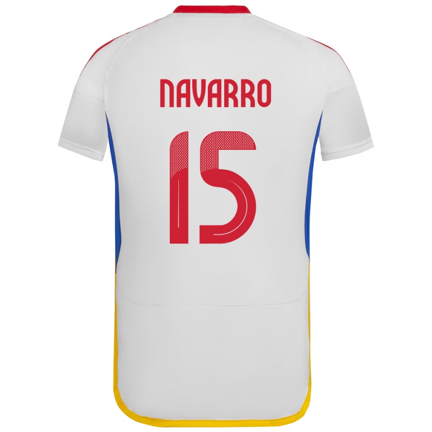 Niño Camiseta Venezuela Miguel Navarro #15 Blanco 2ª Equipación 24-26 La Camisa Argentina