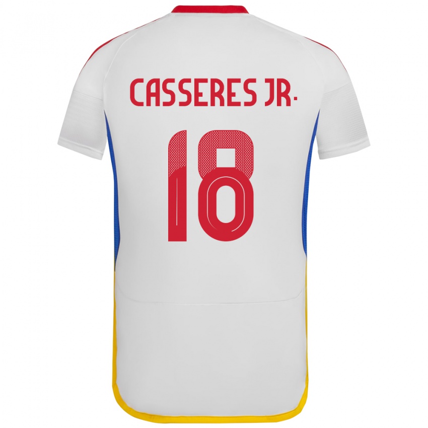 Niño Camiseta Venezuela Cristian Cásseres Jr. #18 Blanco 2ª Equipación 24-26 La Camisa Argentina