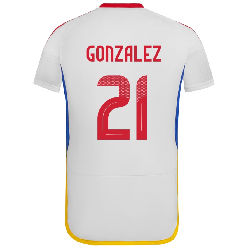 Niño Camiseta Venezuela Alexander González #21 Blanco 2ª Equipación 24-26 La Camisa Argentina