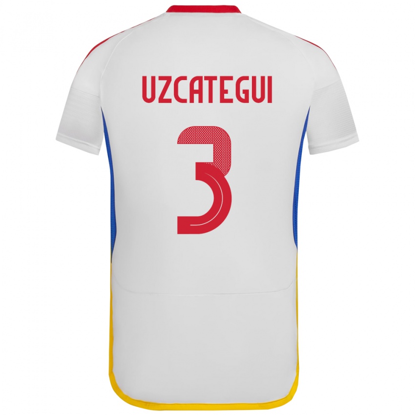 Niño Camiseta Venezuela Rafael Uzcátegui #3 Blanco 2ª Equipación 24-26 La Camisa Argentina