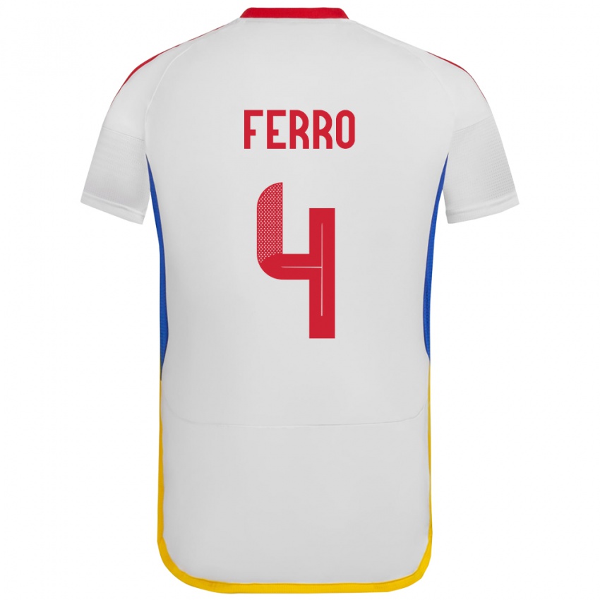 Niño Camiseta Venezuela Andrés Ferro #4 Blanco 2ª Equipación 24-26 La Camisa Argentina