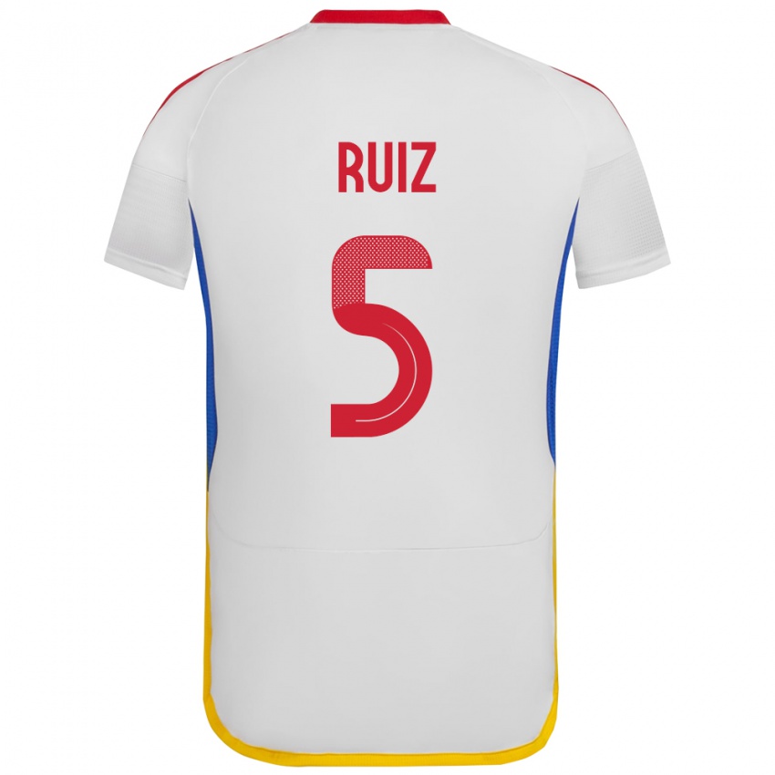 Niño Camiseta Venezuela Emerson Ruíz #5 Blanco 2ª Equipación 24-26 La Camisa Argentina