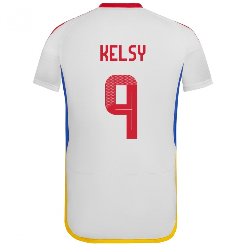 Niño Camiseta Venezuela Kevin Kelsy #9 Blanco 2ª Equipación 24-26 La Camisa Argentina