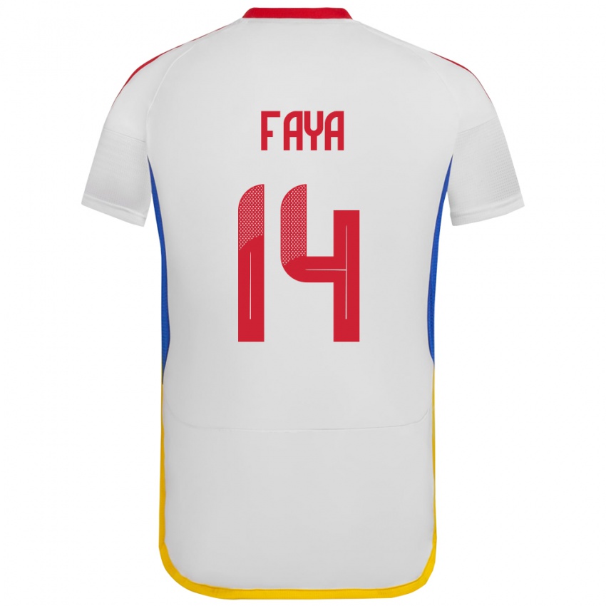 Niño Camiseta Venezuela Carlos Faya #14 Blanco 2ª Equipación 24-26 La Camisa Argentina