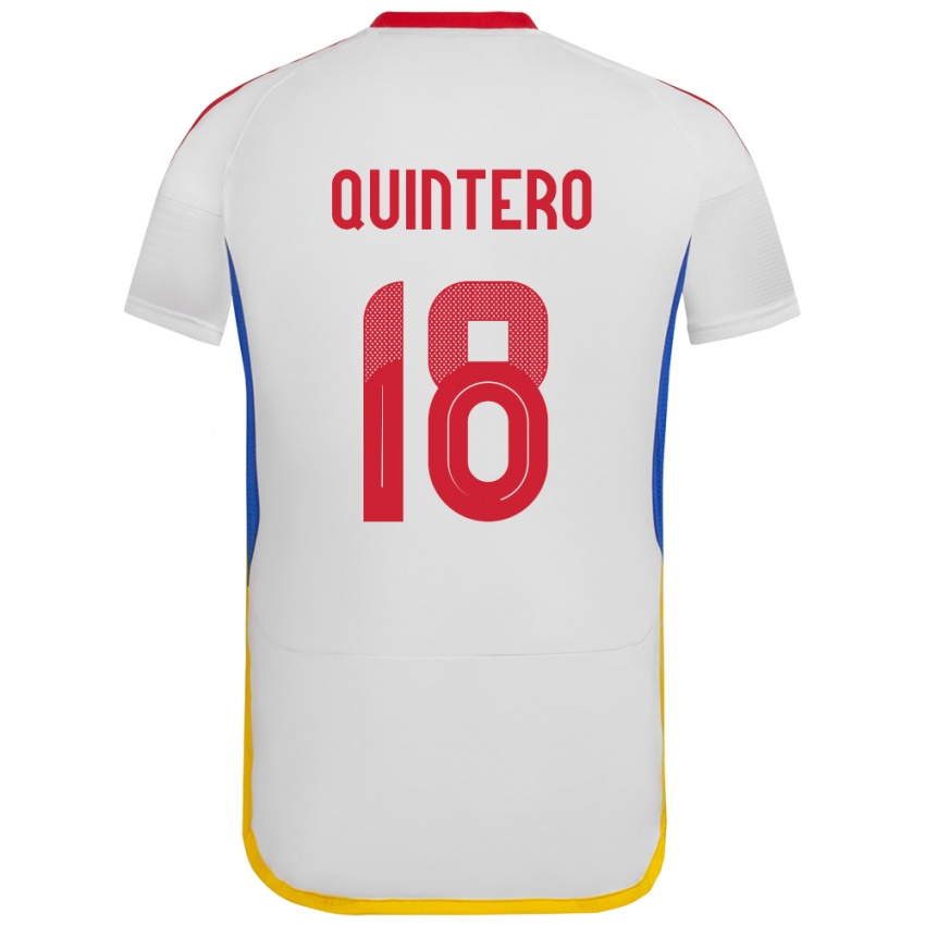 Niño Camiseta Venezuela Jesús Quintero #18 Blanco 2ª Equipación 24-26 La Camisa Argentina