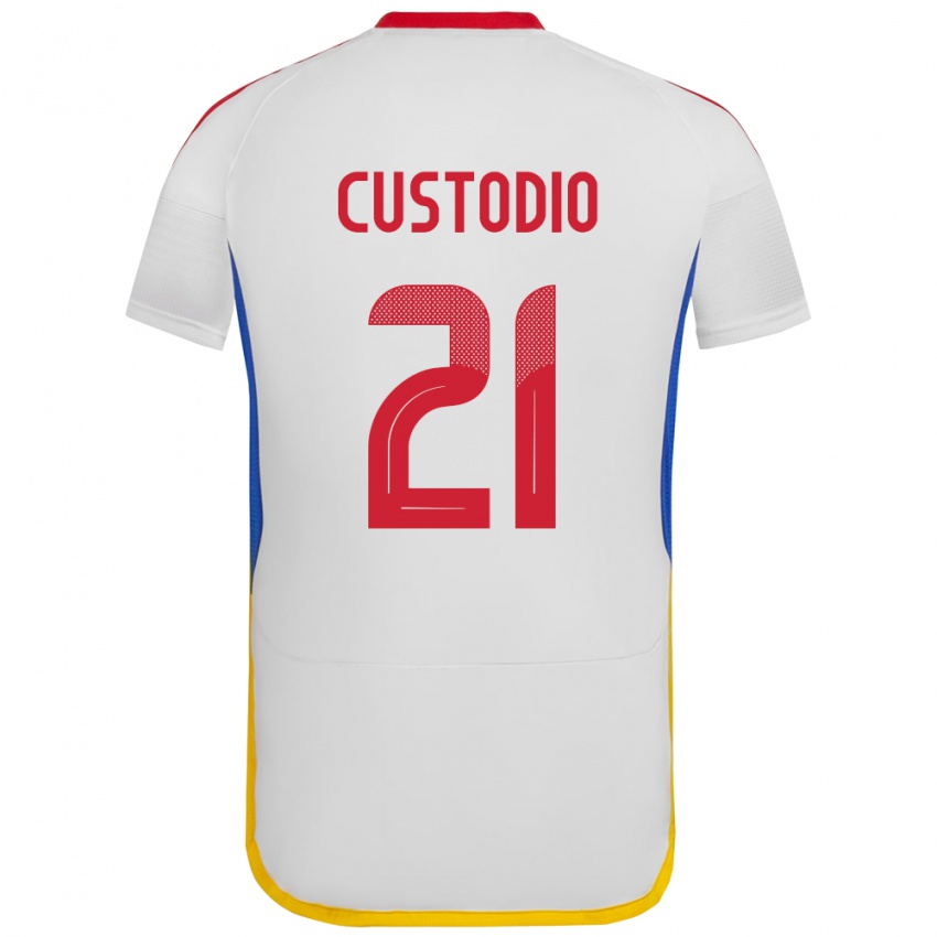 Niño Camiseta Venezuela Alex Custodio #21 Blanco 2ª Equipación 24-26 La Camisa Argentina