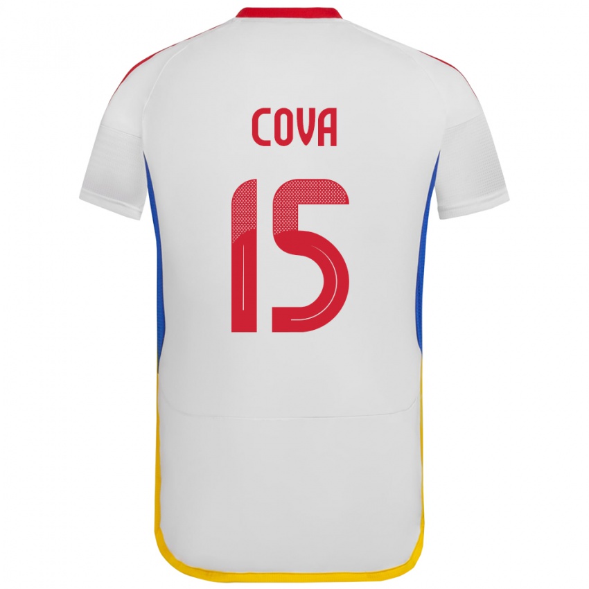 Niño Camiseta Venezuela Adrián Cova #15 Blanco 2ª Equipación 24-26 La Camisa Argentina