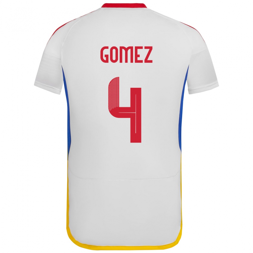 Niño Camiseta Venezuela Santiago Gómez #4 Blanco 2ª Equipación 24-26 La Camisa Argentina