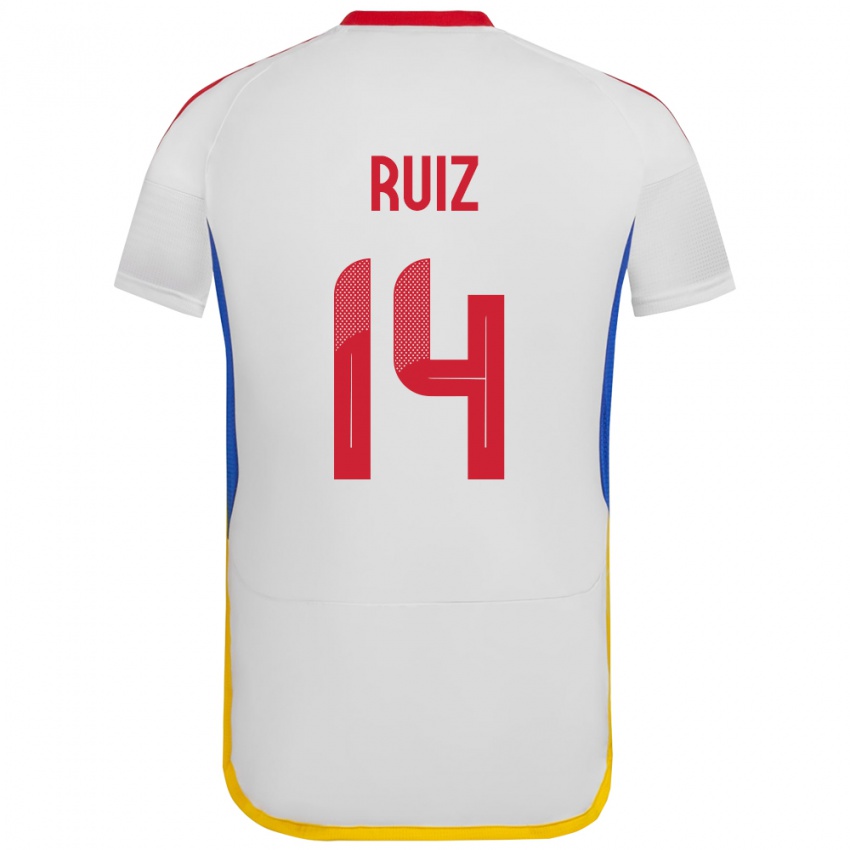 Niño Camiseta Venezuela Maicol Ruiz #14 Blanco 2ª Equipación 24-26 La Camisa Argentina