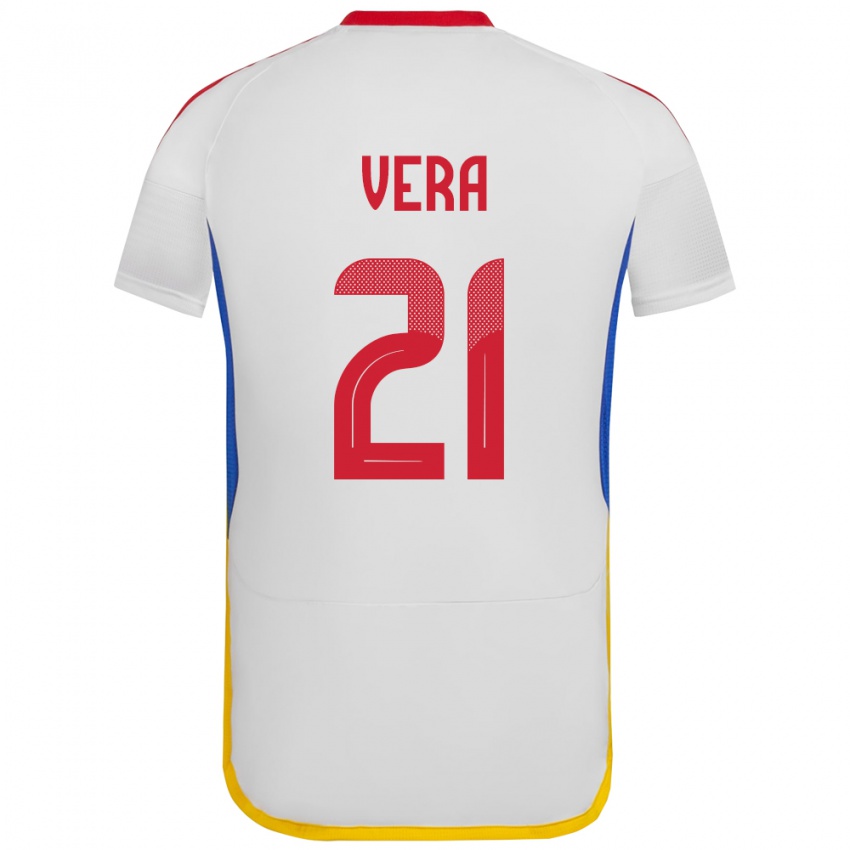 Niño Camiseta Venezuela Andry Vera #21 Blanco 2ª Equipación 24-26 La Camisa Argentina